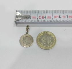 Antika Altın Dolgu Kız Çocuğu Sülietli Charm Kolye Ucu 1944