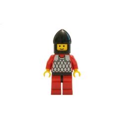Lego® cas161 Minifigür, Kırmızı Kollar, Kırmızı Bacaklar, Siyah Kalçalar, Siyah Çene Koruyuculu Postacı (Castle - Black Knights)