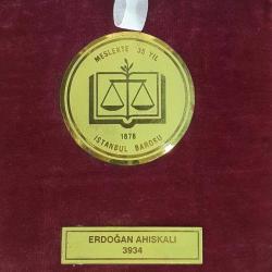 VINTAGE İSTANBUL BAROSU MESLEKTE 35 YIL 3934 ORJİNAL KUTUSUNDA MADALYA