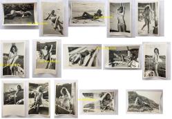 YEŞİLÇAM'IN DEĞERLİ OYUNCUSU HÜLYA TUĞLU'NUN ORİJİNAL 15'Lİ FOTOĞRAF SETİ - 18 x 12 cm EBADINDA - HÜLYA TUĞLU DENİZ KENARINDA MAYOSUYLA GÜNEŞLENİP POZ VERİRKEN ÇEKİLMİŞ 15 FARKLI KARE