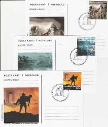 2015 Çanakkale Savaşlarının 100.Yılı Pullu ve İlkgün Damgalı Posta Kartları Komple Set.