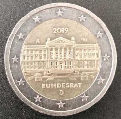2 Euro ÖZEL 2019 Almanya bimetal madeni parası (70th Anniversary of the Bundesrat) Alman Federal Meclisi 70. yıl hatıra Germany 