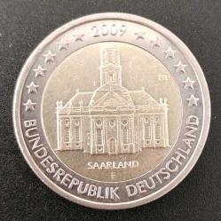2 Euro 2009 Almanya eyaleti Saarland bimetal madeni parası Germany Deutschland (Resimdeki Ürün Gönderilecektir)(177)