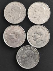 10 LİRA 1984-1985-1986-1987-1988  LOT