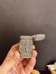 1900's KOMPLE GÜMÜŞ GRAVÜR İŞÇİLİKLİ ESKİ ANTİKA GÜMÜŞ KİBRİTLİK KOLEKSİYONLUK