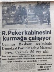 Cumhuriyet Gazetesi - 6 Ağustos 1946 - Sekizinci Büyük Millet Meclisinin vazifeleri yazan Nadir Nadi Başmakale - meclis açıldı İsmet İnönü 450 oy dan 388 i ile tekrar Cumhurbaşkanı seçildi - meclisin dünkü içtimai 6 saatten fazla sürdü - Meclisin İlk İçtimaı toplantıda demokratların aldıkları yer ve İsmet İnönü yemin ederken fotoğraf - istifa eden Başbakan Şükrü Saraçoğlu ve yeni başbakan Recep Peker dün meclise gelirlerken fotoğraf - Recep Peker kabinesini kurmaya çalışıyor - Cumhurbaşkanı seçiminde Demokrat Parti'nin adayı Mareşal Fevzi Çakmak 59 rey aldı  - Mareşal Fevzi Çakmak ve Celal Bayar dün meclise gelirlerken fotoğraf - mazbatalarının reddi istenen milletvekilleri - İsmail dümbüllü ve Suzan yakar Suadiye Çınardibinde - Rosita Serrano Taksim belediye gazinosunda - milli kalkınma partisinin savcılığa müracaatı - beyrut'ta İngiliz ve Amerikan konsoloslarına bombalar atıldı - Montrö mukavelesi ve İngiltere - Basra'ya gönderilen İngiliz askerleri -  Amcabeye göre Çizen Cemal Nadir