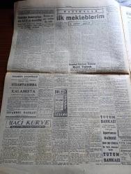 Cumhuriyet Gazetesi - 2 nisan 1955 - hayırlı bir ziyaret yazan Nadir Nadi Başmakale - Lübnan Cumhurreisi Camille Chamoun dün Ankara'ya geldi - Türk ve Lübnan Cumhur reisleri dün hava meydanı'nda milli marşları dinliyorlar fotoğraf - misafir devlet reisinin eşi ile meclis reisi Refik koraltan başvekil Adnan Menderes ve diğer kişiler hava meydanını terk ederlerken fotoğraf - Ahmet Emin Yalman'a yapılan Malatya suikasti davasının temyiz mürafaası yapıldı - İngiltere'nin Bağdat paktını iltihakı hakkında Adnan Menderes'in demeci - Nazım Hikmet Beyrut'a geliyor - Üsküdar ve Kadıköy tramvayları işletmesi E.T.T idaresini devrolunurken sevinçten ağlayan tramvaycı fotoğraf - Hacı Kurye Yazanlar Nihal Karamağaralı ve Va Nü yazı dizisi - cezayir'de fevkalade ahval ilan edildi - Çorumda erkek Muallim mektebi açılıyor - meslek gayreti ve ahlak yazan Burhan Felek - milli takımımız dün resmen açıklandı - bugünkü mühim basketbol maçı Fenerbahçe Galatasaray -  Sümer sineması tahliye ediliyor