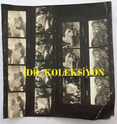 YEŞİLÇAM'IN DEĞERLİ OYUNCUSU HÜLYA TUĞLU'NUN ORİJİNAL FOTOĞRAFI - 15 x 15 cm EBADINDA - TEK FOTOĞRAFTA 14 FARKLI KARE, HÜLYA TUĞLU MİLLİ FUTBOLCU VAROL ÜRKMEZ'LE EVLENDİĞİ GÜN DÜĞÜNDE ÇEKİLMİŞ 14 FARKLI KARE, HER KARE 3,5 x 2,5 cm EBADINDA MİNİ BOYDADIR