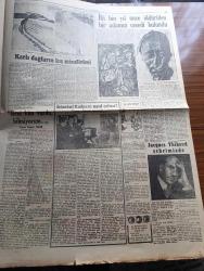 Cumhuriyet Pazar Gazetesi - 9 Aralık 1951 - Doğan Nadi Yedi Dakika Köşe Yazısı - Mısır Kumar Oynuyor -İngiliz karikatürü - Eskiler Ne Alemde Kontrbasçı Ali Sonat yazan Zahir Güvemli - Boş Vakitlerinizi Hoş Geçirmek İçin - Ziyafet Hikaye Yazan Alexander Woolcott - Bir Put Devrildi Rusya'da Gördüklerim Arthur Köstler'in hikayesi - Zabıta Tarihinde Aşk Faciaları yazan Feyyaz Tokar - İşin Şaka Tarafı Köşesi  - Karlı Dağların Kış Misafirleri - İki Bin Yıl Önce Öldürülen Bir Adamın Cesedi Bulundu fotoğraf - İstanbul Radyosu Nasıl Çalışır yazan Necdet Evliyagil - Jacques Thibaud Şehrimizde fotoğraf - Bizim Artistler Nebile Teker fotoğraf - Sinema Yeni Bir Moda Rengarenk Saç Zsa Zsa Sari fotoğraf - Hayat Acıları Filminde Münevver Coşkun Cahid Irgat Bn. Peruz fotoğraf - Franchot Tone İle Barbara Payton Ayrıldılar -  gözyaşları sayesinde yıldız olan kız Maria Fiore fotoğraf - İster İnan İster İnanma Köşesi - Bette Davis - Walter Pigeon - Güneş Yılda En Aşağı 2 Kere Tutulur - Krala Hükmeden Aslan