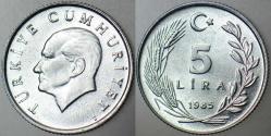 TÜRKİYE CUMHURİYETİ 5 LİRA 1985 ÇİL(-)