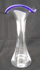 Kobalt rengi ağız çerçeveli Antika Cam Vazo