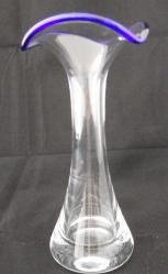 Kobalt rengi ağız çerçeveli Antika Cam Vazo