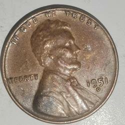 AMERİKA  1951 D   1 CENT  BUĞDAY CENTİ