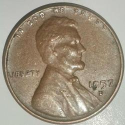 AMERİKA  1957 D    1 CENT  BUĞDAY CENTİ