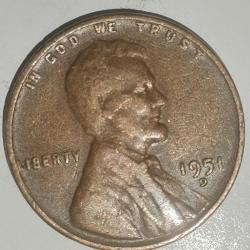 AMERİKA  1951 D    1 CENT  BUĞDAY CENTİ