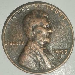 AMERİKA  1957 D    1 CENT  BUĞDAY CENTİ