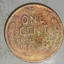 AMERİKA 1944  1 CENT  BUĞDAY CENTİ  ÇİL ALTI