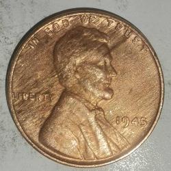 AMERİKA 1945   1 CENT  BUĞDAY CENTİ  ÇİL ALTI