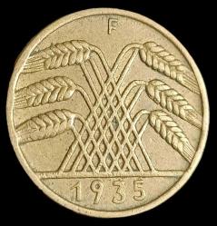 Almanya 1935 F 10 Reichspfennig