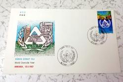 1987 Dünya KOnut Yılı yılı ilk gün zarfı FDC