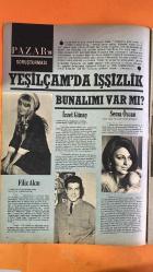 PAZAR MAGAZİN, SİNEMA, FİLM, TİYATRO DERGİSİ - SAYI : 594 16 ŞUBAT 1968 - FUAT ÖZLÜER - SADRİ ALIŞIK - SEVDA FERDAĞ - SERPİL GÜL - REHA YURDAKUL - SEVDA NUR - VAHİ ÖZ - NECDET TOSUN - TEVHİT BİLGE - ALİ SEYHAN - NECİP TEKÇE - MEMDUH KARAKAY - ARAM GÜLYÜZ - TÜRKER İNANOĞLU - MUHTEREM NUR - MUAMMER KARACA - ATİLLA ERGÜN - AJDA PEKKAN - ÇOLPAN SADRİ ALIŞIK - NİLÜFER KOÇYİĞİT - MELEK KOÇYİĞİT - EDİZ HUN - SUZAN AVCI - SEMİRAMİS PEKKAN - SALİH GÜNEY - ZEYNEP AKSU - İZZET GÜNAY - FİLİZ AKIN - SEMA ÖZCAN RACON ÖMER - EŞKIYA HALİL - YAPRAK DÖKÜMÜ - İLK AŞKIM - ERENLERİN DÜĞÜNÜ - SÖZDE KIZLAR - ÖMRÜMCE AĞLADIM - AYRILSAK DA BERABERİZ - YARI ÇOK GEÇ OLACAK - SEVDA - SAMANYOLU - SİNEKLİ BAKKAL YEŞİLÇAM'DA İŞSİZLİK BUNALIMI VAR MI - PAZARIN SORUŞTURMASI - HER TEKLİFİ KABUL ETSEK NİLÜFER ELİNE KİTAP BİLE ALAMAZ - TAM TAKIM - 16 SAYFA