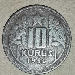 TÜRKİYE  1936  10 KURUŞ