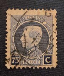 Belçika Pulu - Belgium Stamp - Postadan Geçmiş Pul Filateli - DAMGALI - BELÇİKA KRALI  I. ALBERT TEMALI PUL , 75 PARA - YABANCI PULLAR - NOSTALJİK DOĞUM GÜNÜ HEDİYESİ