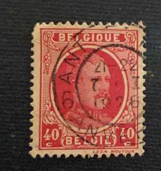Belçika Pulu - Belgium Stamp - Postadan Geçmiş Pul Filateli - DAMGALI - BELÇİKA KRALI  I. ALBERT TEMALI PUL , 40 PARA - YABANCI PULLAR - NOSTALJİK DOĞUM GÜNÜ HEDİYESİ