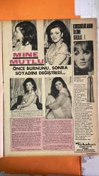 PAZAR MAGAZİN, SİNEMA, FİLM, TİYATRO DERGİSİ - SAYI : 609 24 MAYIS 1968 - MİNE MUTLU - TAMER YİĞİT - TÜRKAN ŞORAY - FATMA GİRİK - FİGEN SAY - CÜNEYT ARKIN - PERVİN PAR - BUKET SOKULLU - TÜLAY ERDENİZ - SUAT YALAZ - GÜLAY ALP - GENCO - İSMET NEDİM - HÜLYA KOÇYİĞİT - SELİM SOYDAN - NİLÜFER KOÇYİĞİT - FERYAL KOÇYİĞİT - GÖKSEL ARSOY - MUZAFFER TEMA - FERİDUN ÇÖLGEÇEN - KARTAL TİBET - AHMET MEKİN - NİHAT ZİYALAN - FELICIA CHIRITA - POPEŞKO GOPO - YILDIRIM GENCER MİNE MUTLU’NUN SOYADI DEĞİŞİKLİĞİ - ESTETİK BURUN OPERASYONU - MİNE ATMACA OLARAK YENİDEN YEŞİLÇAM’A DÖNÜŞ - KERVAN FİLMDE TAMER YİĞİT’LE YENİ FİLM - AİLE SORUMLULUKLARI VE SAHNEYE GEÇİŞ PLANLARI - KAYBEDİLEN FİLMLER: ABBASİ SULTAN VE KÖROĞLU - FİGEN SAY’IN İZMİR DÖNÜŞÜYLE DEĞİŞEN YAŞAMI - BURUN OPERASYONU VE CHEVROLET ARABA - YENİ EV VE MODA YATIRIMLARI - FİGEN SAY’IN ZENGİNLEŞME SÖYLENTİLERİ - AKVARYUM KULÜBÜ’NDE BOĞAZ GECELERİ - ESTETİK OPERASYON GEÇİREN SANATÇILAR: MİNE MUTLU VE CÜNEYT ARKIN - ROMEN SİNEMA - TAM TAKIM - 16 SAYFA