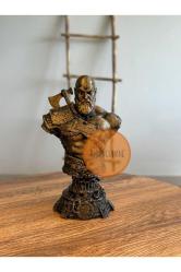 Kratos Büst 20 Cm God Of War Playstation Gamer Hediyelik Figür Gold Eskitme Xbox