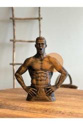 Cristiano Ronaldo Büst Ikonik Hareket 12 Cm Bronz Eskitme Renk Futbolcu Büstü