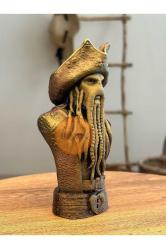 Davy Jones Karayip Korsanları Figürü Büstü Uçan Hollandalı Eskitme Renk 12 Cm