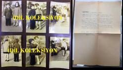 TÜRKAN ŞORAY'IN ANNESİ MELİHA SAV'IN (ÇILGIN MELOŞ) KIZI FİGEN ÇEVİK'İN ORİJİNAL 6'LI FOTOĞRAF SETİ ve AJANS METNİ - FOTOĞRAFLAR 18 x 12 cm EBADINDA - FİGEN ÇEVİK ve ÇOCUK OYUNCU İBRAHİM BÜLENT ADAŞ  BİRLİKTE POZ VERİRKEN ÇEKİLMİŞ 6 FARKLI KARE ve AJANSIN HABER YAZILI METNİ