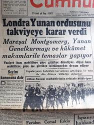 Cumhuriyet Gazetesi - 3 Aralık 1946 - seçim kanununa dair yazan Nadir Nadi Başmakale - Londra Yunan ordusunu takviyeye karar verdi - üçüncü Milli Eğitim şurası toplandı - Milli Eğitim Bakanı Reşat Şemsettin Sirer fotoğraf - Feridun Cemal Erkin Dün Amman'a vardı - 7 Eylül kararları ve gümrük resimleri - Başbakan Recep Peker'in izmitlilere hitabesi fotoğraf - Cemal Nadir Karikatür - cepheye giden Yunan Kuvvetleri fotoğraf - Eski meclisi mebusan reisi Halil Menteşe'nin hatıraları yazı dizisi - sahte metre filmi şark ve pangaltı sinemasında - şehir dram tiyatrosunda ağlayan kız yazan Reşat Nuri Güntekin -  Yavuz Sultan Selim ağlıyor yazan Feridun Fazıl Tülbentçi yazı dizisi - Haşmet Orbay hakkındaki kararın esbabı mucizesi - Türk oyunları festivali - silahsızlama meselesinin asıl temeli yazan Ömer Rıza Doğrul - bugünkü radyo programı - Bulmaca - Borsa - İstanbul Belediyesi Şehir Tiyatroları Komedi Kısmında Ceza Kanunu - limanımıza gelen ve giden vapurlar - morina balık yağı