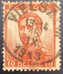 Belçika Pulu - Belgium Stamp - Postadan Geçmiş Pul Filateli -DAMGALI - BELÇİKA KRALI  I. ALBERT TEMALI PUL , 10 PARA - YABANCI PULLAR - NOSTALJİK DOĞUM GÜNÜ HEDİYESİ