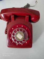 Kırmızı Çevirmeli Telefon vintage  antika denenmedi çok temiz