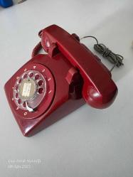 Kırmızı Çevirmeli Telefon vintage  antika denenmedi çok temiz