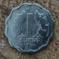 1 KURUŞ - 1 Kr 1941 Papatya - Tırtıllı