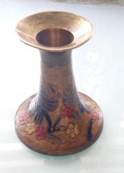 El İşçiliği Pirinç Baykuş Motifli Vintage Şamdan