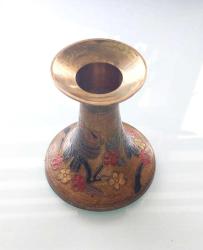 El İşçiliği Pirinç Baykuş Motifli Vintage Şamdan