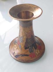 El İşçiliği Pirinç Baykuş Motifli Vintage Şamdan