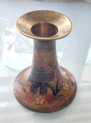 El İşçiliği Pirinç Baykuş Motifli Vintage Şamdan