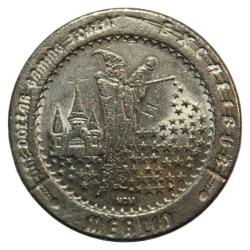 ABD, Excalibur Casino - MERLIN Las Vegas, Nevada Temalı 1 Dolarlık Oyun Jetonu 1990. Ön yüz: Taştaki Kılıç 