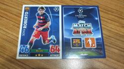 Topps 2015-16 UEFA Champions League Sergi Roberto FC Barcelona Base card No:246