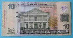 SURİNAN=2020  10 Dolar  P-163d   ÇİL'