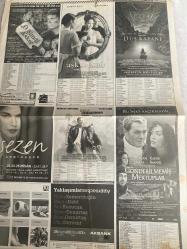 HÜRRİYET GAZETESİ DOĞUM GÜNÜ HEDİYESİ - 23 NİSAN 2003 - O Şimdi Asker-Aşk Masalı-Düş Kapanı-Sezen Unplugged-Bela İş Başında-Gönderilmemiş Mektuplar-Yaklaşımlar filmlerinin afişleri,rol alan artistlerin isimleri,oynatıldığı sinemalar ve marine saatlerinin yer aldığı gazete sayfası-Sezen Aksu konseri reklamı.