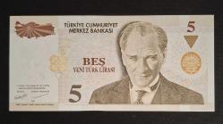 8. Emisyon 5 YTL A34 ÇİL KAĞIT PARA