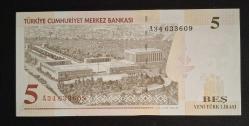 8. Emisyon 5 YTL A34 ÇİL KAĞIT PARA