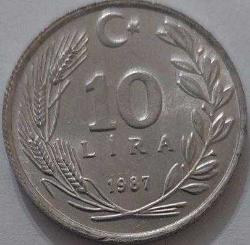 10 Lira - 1987 Yılı Madeni Para - On Türk Lirası