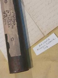 Kubur, Ancanib Posta-i Selanik 256 Yazılı , Osmanlıca Yazılı Mektubu  ile Osmanlı Dönem Teneke Kubur.